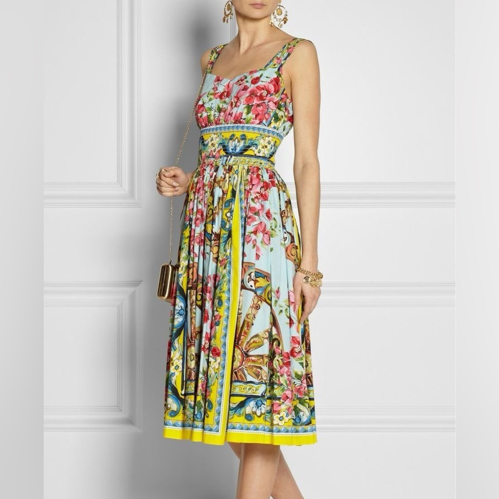 DOLCE & GABBANA Cotton MIDI Floral Dress - Picture 2 of 5